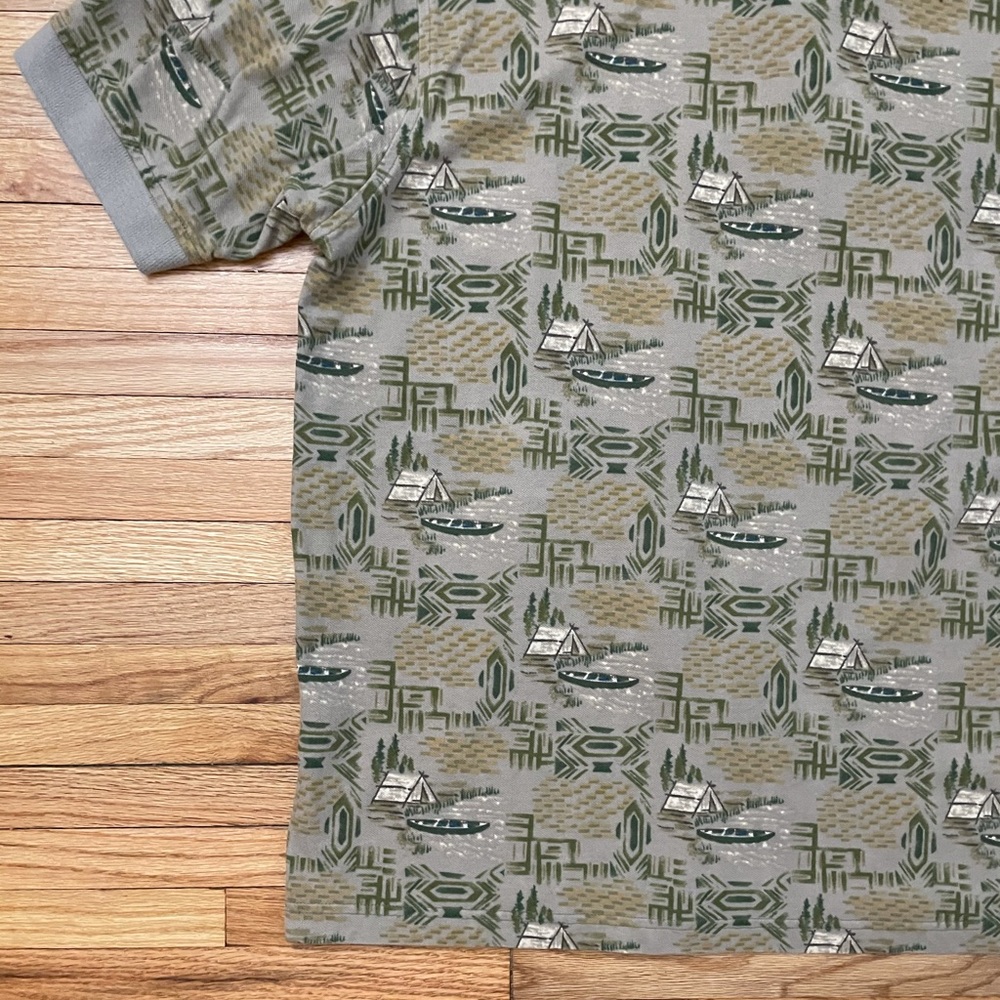 WOOLRICH Cotton Camping Theme Polo Shirt - Picture 11 of 12